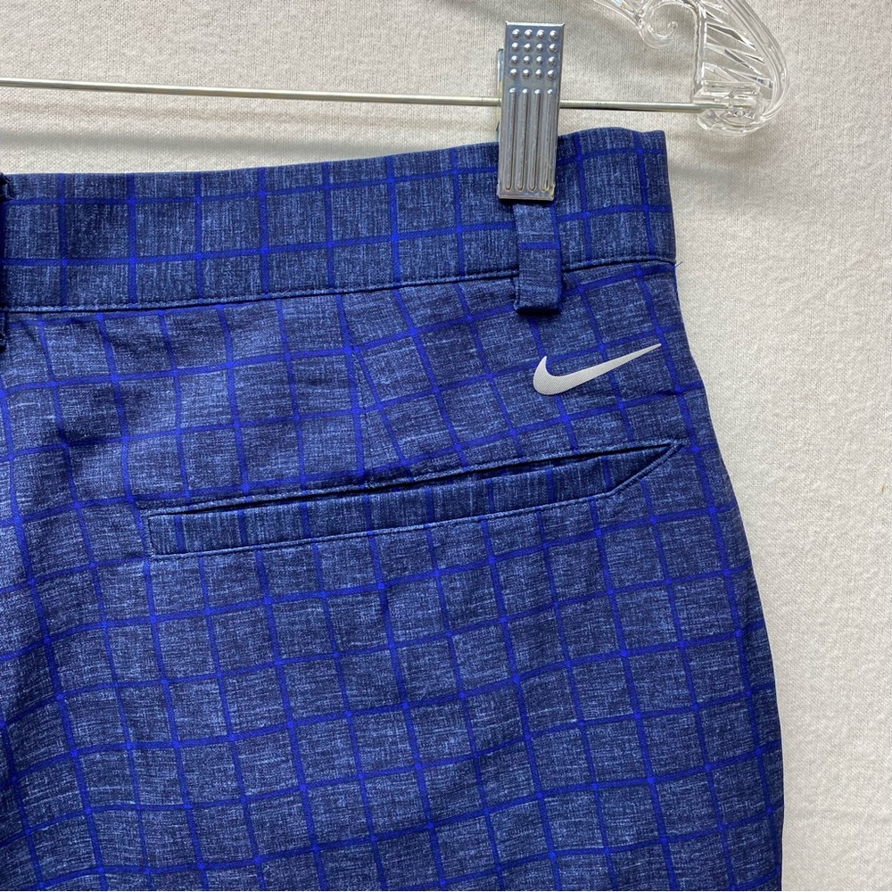 Nike Men's Golf Tour Performance Dri Fit Shorts Size 30 Blue Check Casual Dress - Picture 4 of 12